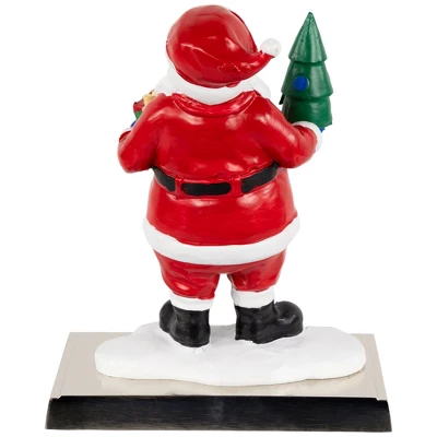 Northlight 6.25" Santa Claus With Tree And Present Christmas Stocking Holder 6 Northlight 6.25" Santa Claus With Tree And Present Christmas Stocking Holder - Image 4