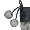 Northlight 20.5-Inch Gray Faux Fur Christmas Stocking With Corduroy Cuff And Pom Poms -Christmas Decorations Store GUEST df1013be fd74 4504 86f1 2b46a83e09d1
