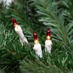 Northlight Mini Christmas Light Set - Clear With Red Tips - 10' White Wire - 50ct