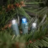Northlight 50ct Blue And White LED Wide Angle Mini Christmas Lights, 16.25ft Green Wire