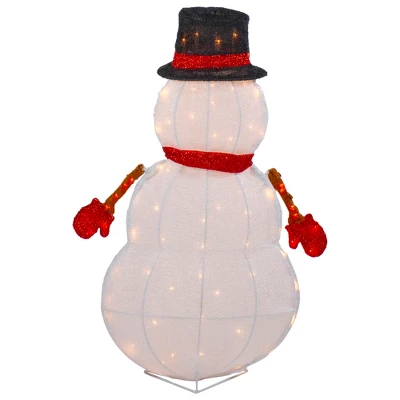 Northlight 32" Lighted 3D Chenille Snowman In Top Hat Outdoor Christmas Decoration 7 Northlight 32" Lighted 3D Chenille Snowman In Top Hat Outdoor Christmas Decoration - Image 5