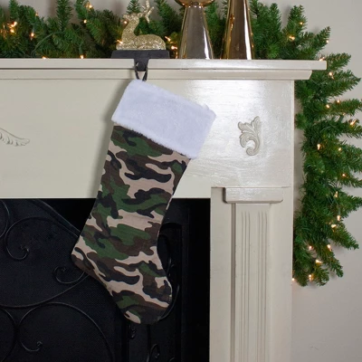 Northlight Camouflage Christmas Stocking With Cuff - 19" - Green And White 3 Northlight Camouflage Christmas Stocking With Cuff - 19" - Green And White