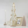 Northlight Snowy Wooden Tree Christmas Decoration - 14.5" - Beige And White