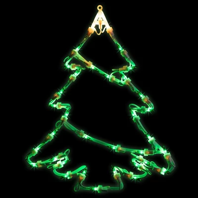 Northlight Lighted Christmas Tree Window Silhouette Decoration - 15" - Green And Yellow Lights 3 Northlight Lighted Christmas Tree Window Silhouette Decoration - 15" - Green And Yellow Lights