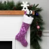 Northlight 19" Purple Sequin Snowflake Christmas Stocking With White Faux Fur Cuff -Christmas Decorations Store GUEST ec62c85e 72ef 4a16 bcb3 dd3b694005ae
