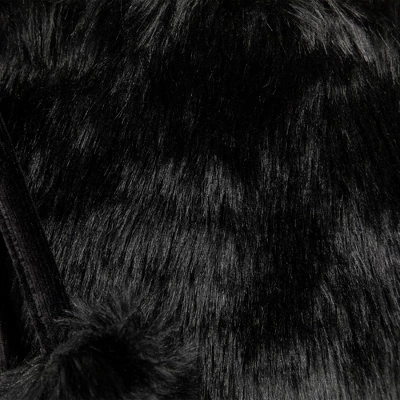 Northlight Sable Faux Fur Christmas Stocking With Pom Poms - 20.5" - Black 6 Northlight Sable Faux Fur Christmas Stocking With Pom Poms - 20.5" - Black - Image 5