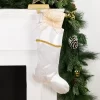 Northlight 20.5" White And Gold Glitter Poinsettia Christmas Stocking -Christmas Decorations Store GUEST ef0bf9c2 2382 49fe 8395 e80d7c8ccc94