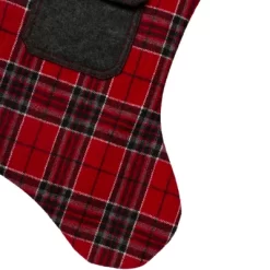 Northlight 20.5" Red And Black Plaid Christmas Stocking With Pocket And Faux Fur Cuff -Christmas Decorations Store GUEST ef67310a 643d 499f 97e6 4ab1230fb84b