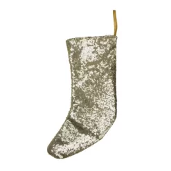 Northlight 17.5" Gray And White Sequins Accented Christmas Stocking