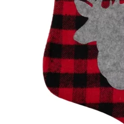Northlight 20.5" Red And Black Buffalo Plaid Reindeer Christmas Stocking -Christmas Decorations Store GUEST f23f30df 416d 46eb a500 2626a6bcec73