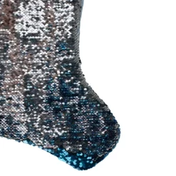Northlight 22.75" Sky Blue And Silver Reversible Sequined Christmas Stocking With Faux Fur Cuff -Christmas Decorations Store GUEST f3a54f64 0f67 4a12 811c d3fa9ee5e0a9