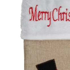 Northlight 19" Beige And Red Burlap "Merry Christmas" Snowman Christmas Stocking -Christmas Decorations Store GUEST f3d01b22 ab8b 4704 aa6d 7fdabd0183a3