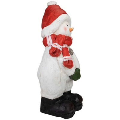 Northlight Standing Snowman Christmas Decoration - 17" - White And Red 5 Northlight Standing Snowman Christmas Decoration - 17" - White And Red - Image 3