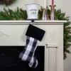 Northlight 20" White And Black Buffalo Plaid Christmas Stocking With Cuff -Christmas Decorations Store GUEST fa004672 a0de 471b 821c 0c19f30b804d